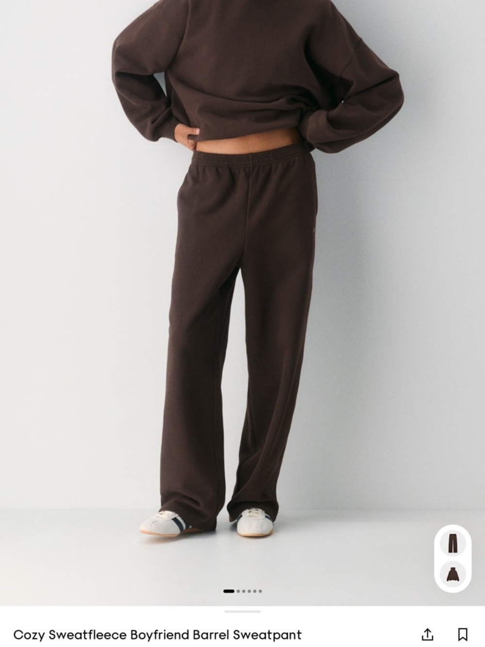 Aritzia Chocolate Brown Relaxed Sweatpants